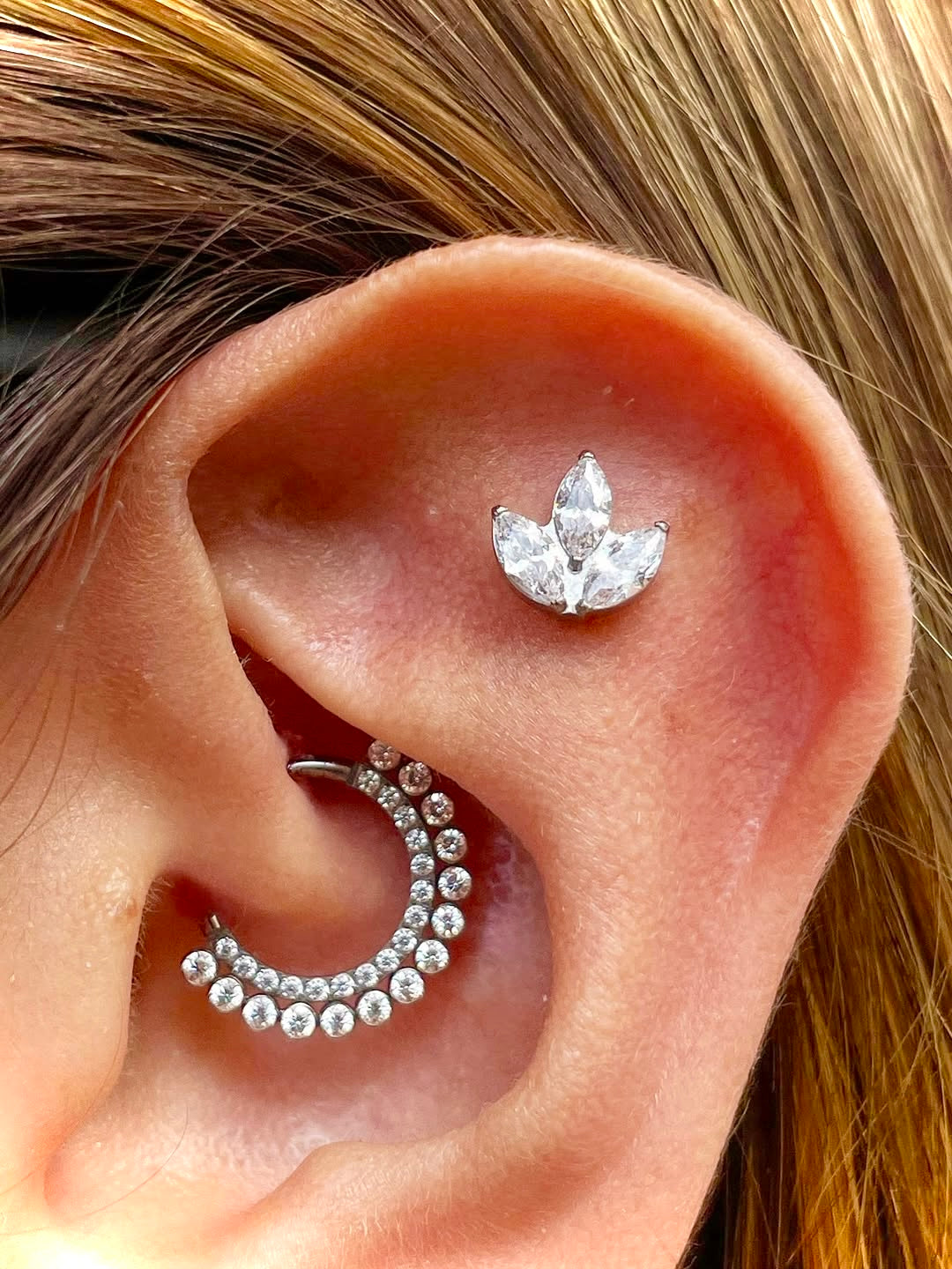 Argola Dupla Zircônia Nice