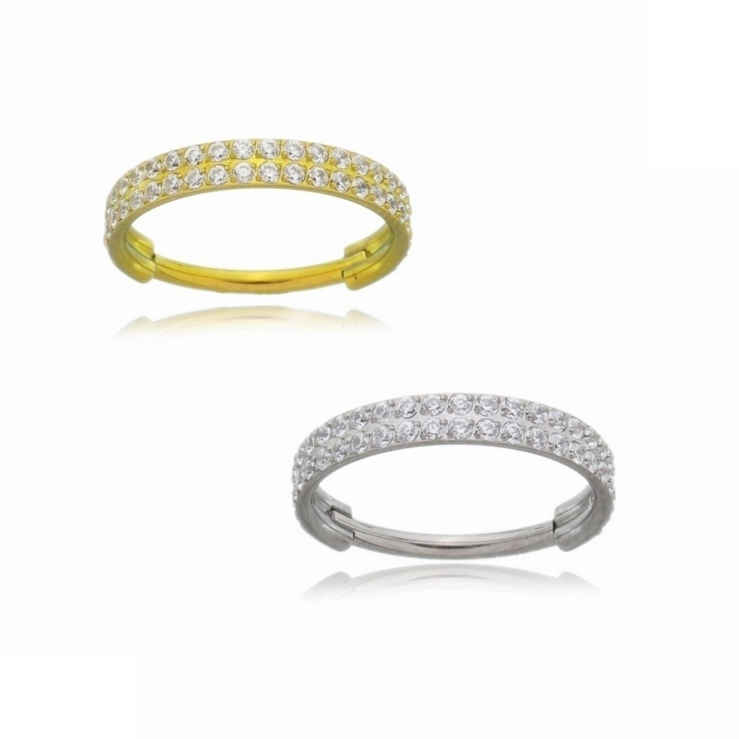 Argola Cravejada Dupla zircônia Roma