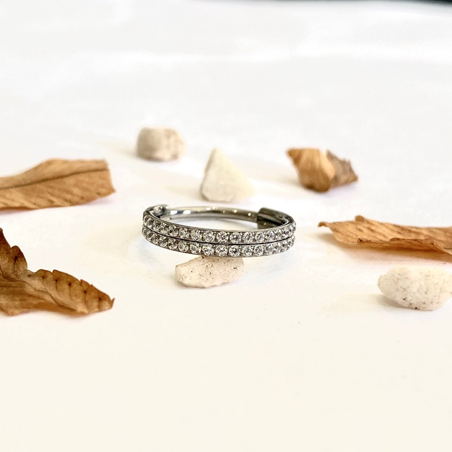 Argola Cravejada Dupla zircônia Roma