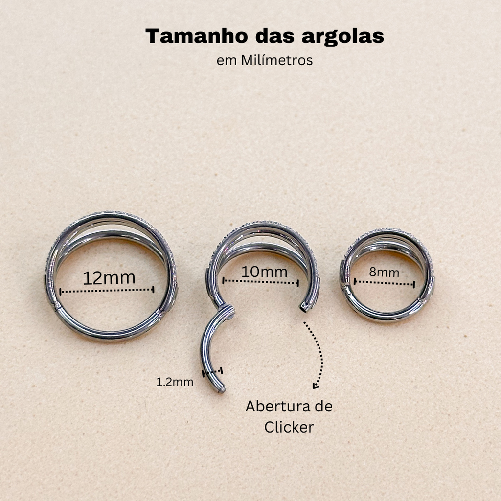 Argola Cravejada Dupla Londres