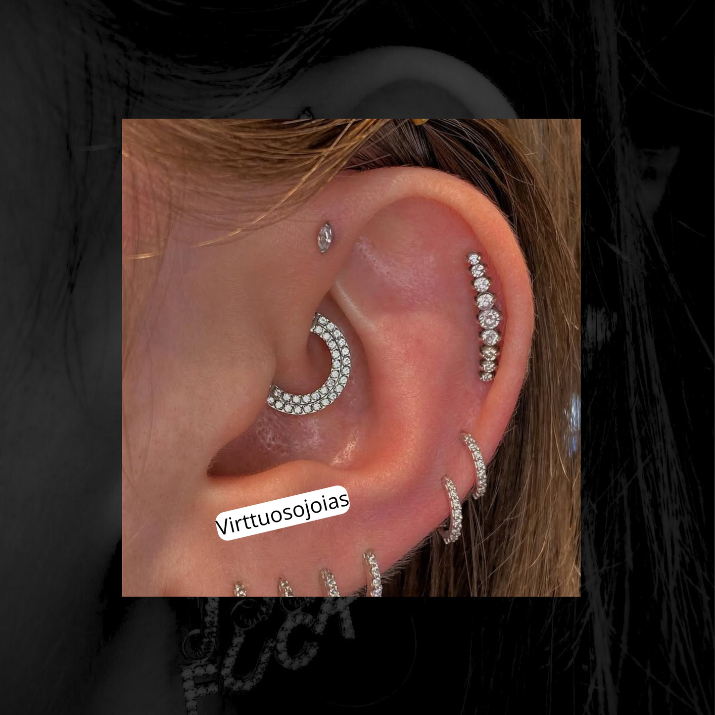 Argola Dupla Zircônia Alexandria