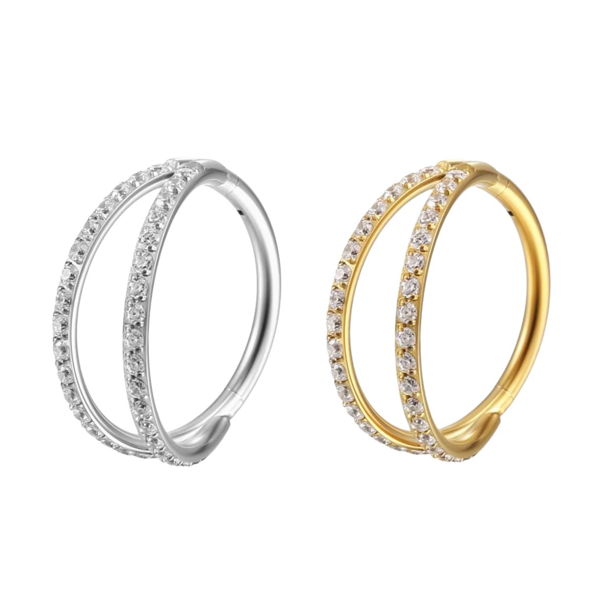 Argola Cravejada Dupla Londres