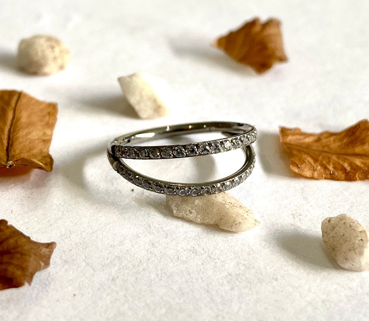 Argola Cravejada Dupla Londres