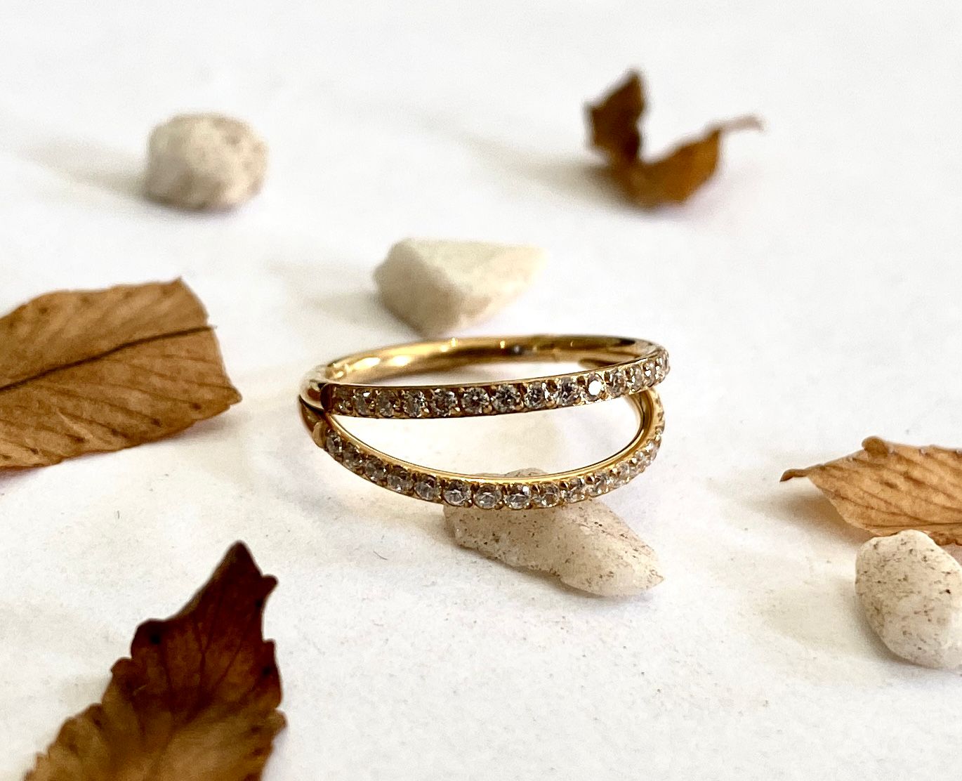 Argola Cravejada Dupla Londres